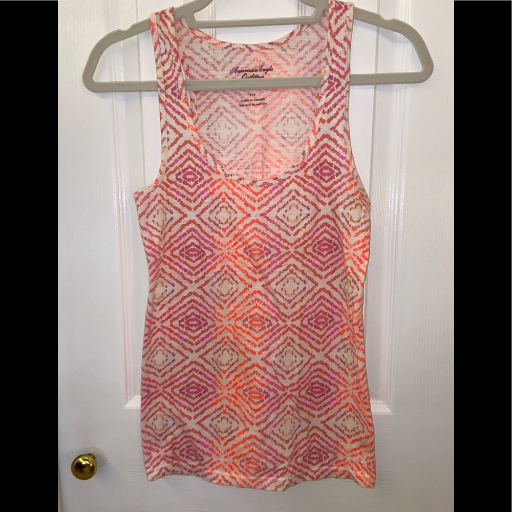 American Eagle Neon Tribal Print Tank Top